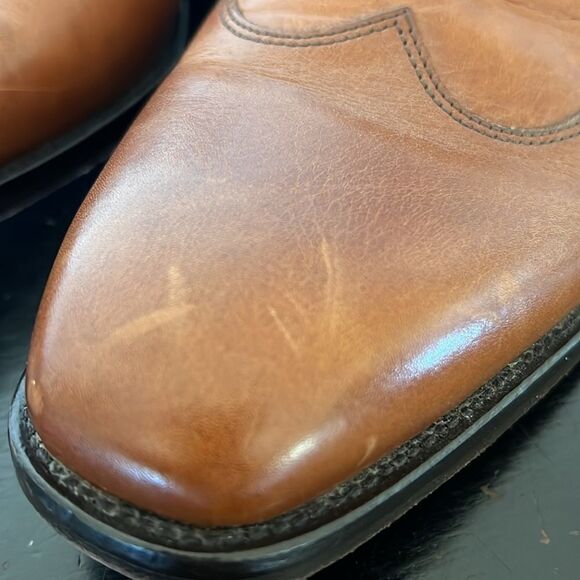 Massimo Matteo Firenze Cuoio (Hand Made In Italy) Brown Leather WINGTIP Shoes - Picture 3 of 12